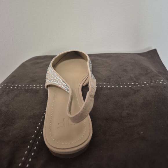 Tan Rhinestone Slingback Flats - Picture 4 of 7